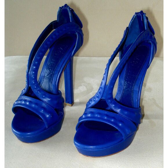 Alexander McQueen Shoes - Alexander McQueen Platform Stiletto Peep Toe Blue Sandals Size 35 Italy - US 5